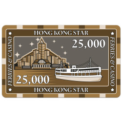 Plaque de poker "HONG KONG STAR 25000" - en céramique - 85 mm x 52 mm x 3,3 mm
