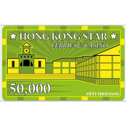 Pokerchip "HONG KONG STAR 50000" - keramisch - 85 mm x 52 mm x 3,3 mm
