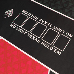 Tappeto da poker "NO LIMIT" ROSSO - rettangolare - in neoprene jersey - 180 x 90 cm - 10 giocatori