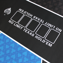 "NO LIMIT" BLUE poker mat - rectangular - neoprene jersey - 180 x 90 cm - 10 players