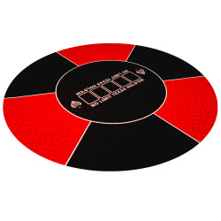 Tapis de poker "NO LIMIT ROUGE" - rond- 90 cm - 6 places - jersey néoprène