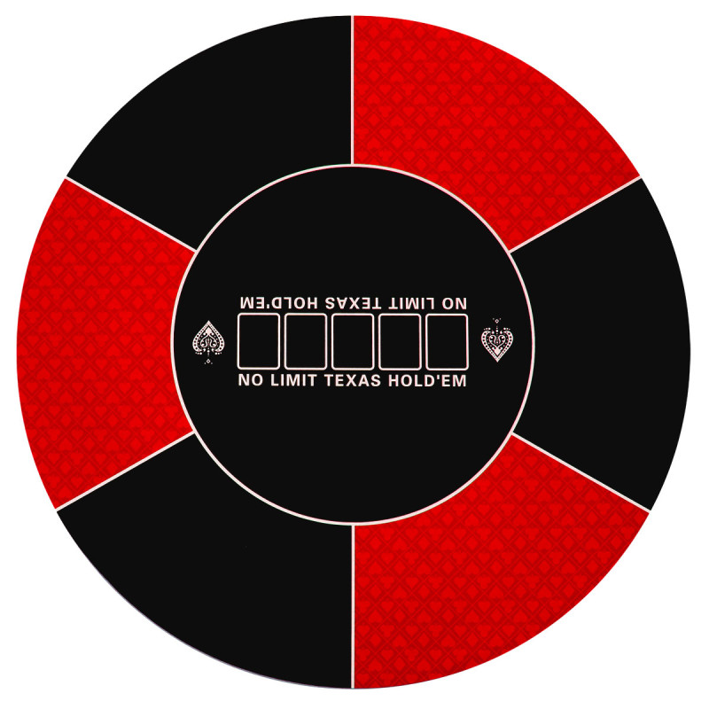 Tapete de poker "NO LIMIT ROJO" - redondo - 90 cm - 6 plazas - neopreno jerséis.
