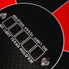 Pokerspielunterlage "NO LIMIT ROT" - rund - 90 cm - 6 Plätze - Neopren-Jersey.