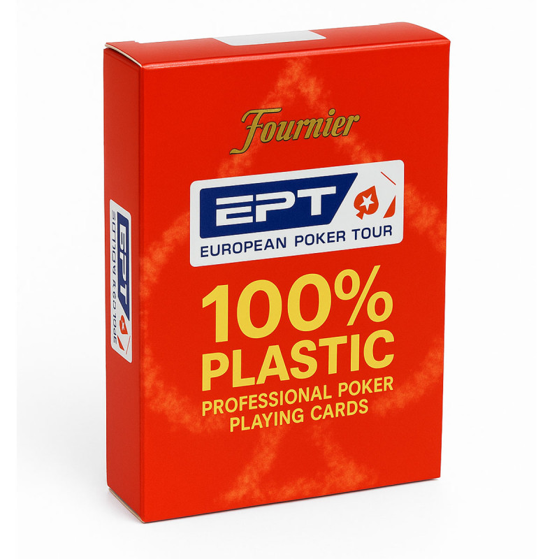 Fournier "EPT" ROOD - Deck van 55 kaarten 100% plastic - pokervormaat - 2 Jumbo-indexen