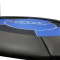 "NO LIMIT BLUE" round poker table top - 120 cm - foldable - for 6 players