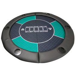 Round "NO LIMIT GREEN" poker table top - 120 cm - foldable - for 6 players