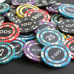 "CHROMA 25" ceramic poker chip - 10g - sold individually.