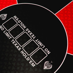 Tapis de poker "NO LIMIT ROUGE XL" - rond- 120 cm - 6 places - jersey néoprène