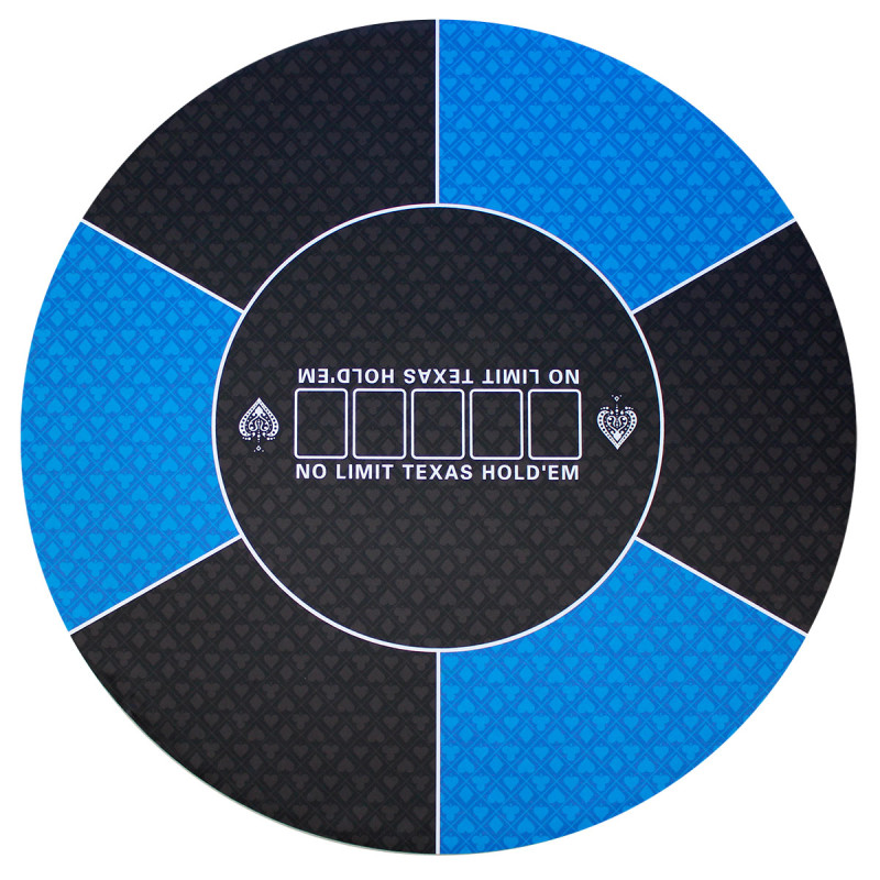 Tapis de poker "NO LIMIT BLEU XL" - rond- 120 cm - 6 places - jersey néoprène