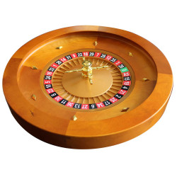 French casino roulette "ACAJOU 50 CLAIR" - Simple 0 - 50 cm in diameter - metal center - with 2 balls