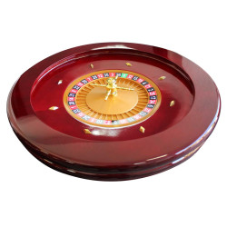 Fransk kasinofransk roulette "ACAJOU 55" - Enkel 0 - 55 cm i diameter - metallcenter - med 2 kulor