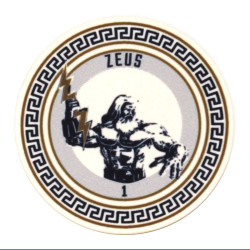 Ficha de pôquer GREEK GODS "ZEUS 1" - em cerâmica - 10g - vendida individualmente