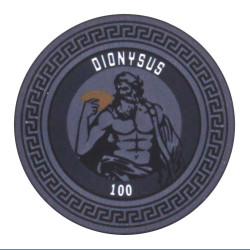 Ficha de pôquer GREEK GODS "DIONYSUS 100" - em cerâmica - 10g - vendida individualmente