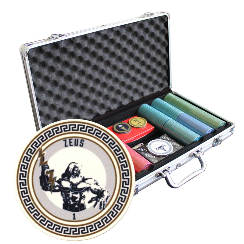 300 Pokerchips-Set "GREEK GODS - Cash Game" - aus Keramik 10 g