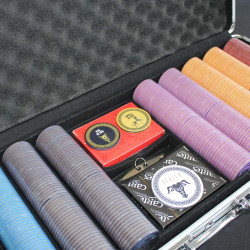 Maletín de 500 fichas de póker "GREEK GODS" - cerámica 10 g