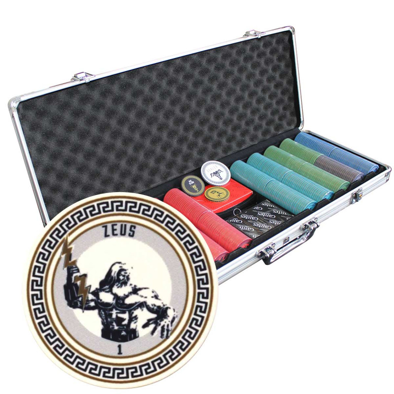 500-piece poker chip set "GREEK GODS - CASH GAME" - ceramic 10g