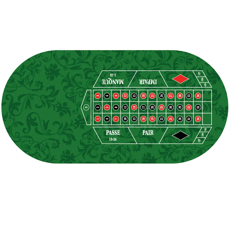 Tapis de roulette Arabesque vert 180 x 90 cm en jersey néoprène