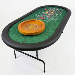 "GREEN ARABESQUE" roulette table - 213 X 107 cm - jersey carpet