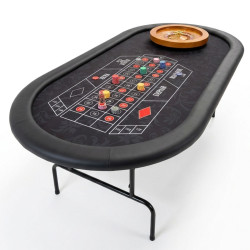 Tavolo da roulette "ARABA NERA" - 213 X 107 cm - tappeto in jersey