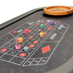 Tavolo da roulette "ARABA NERA" - 213 X 107 cm - tappeto in jersey
