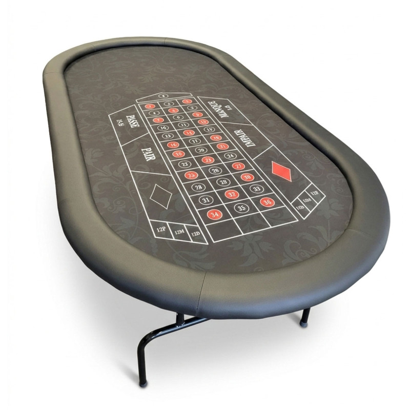 Roulette table "BLACK ARABESQUE" - 213 X 107 cm - jersey carpet