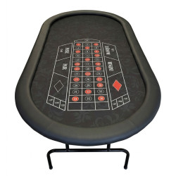 Roulettetisch "ARABESQUE NOIRE" - 213 x 107 cm - - Jersey-Teppich
