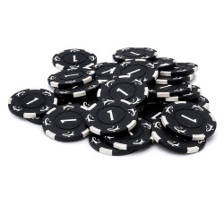 Pokerset med 25 marker "KILLER SHARK 1" - i lerkomposit med metallinfästning - 14g
