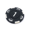 Pokerset med 25 marker "KILLER SHARK 1" - i lerkomposit med metallinfästning - 14g