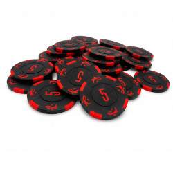 25-pack pokermarker "KILLER SHARK 5" - i lerkomposit med metallinlägg - 14g