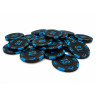 Roll of 25 "KILLER SHARK 10" poker chips - made of clay composite with metal insert - 14g
