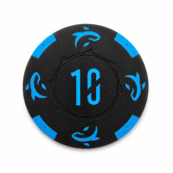 Rollo de 25 fichas de póker "KILLER SHARK 10" - de composito de arcilla con inserción metálica - 14g