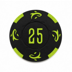 Roll of 25 "KILLER SHARK 25" poker chips - made of clay composite with metal insert - 14g