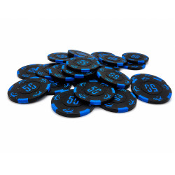 Rouleau de 25 jetons de poker "KILLER SHARK 50" - en clay composite avec insert métal - 14g
