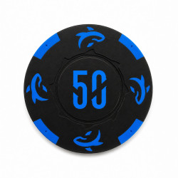 Pokerset "KILLER SHARK 50" med 25 pokermarker - i lera komposit med metallinlägg - 14g