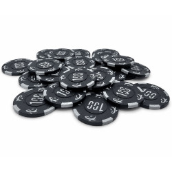Roll of 25 "KILLER SHARK 100" poker chips - made of clay composite with metal insert - 14g