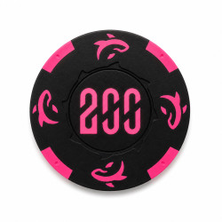 Roll of 25 "KILLER SHARK 200" poker chips - made of clay composite with metal insert - 14g