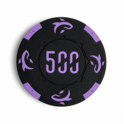 Rol van 25 pokertokens "KILLER SHARK 500" - in kleicomposiet met metalen inzet - 14g