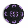 Roll of 25 "KILLER SHARK 500" poker chips - made of clay composite with metal insert - 14g