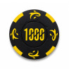 Roll of 25 "KILLER SHARK 1000" poker chips - made of clay composite with metal insert - 14g