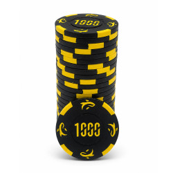 25 stycken pokermarker "KILLER SHARK 1000" - i lerkomposit med metallinlägg - 14g