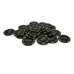 Satz von 25 Pokerchips "KILLER SHARK 10000" - aus Tonverbundmaterial mit Metalleinsatz - 14g
