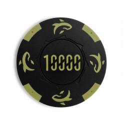 Rotolo di 25 gettoni da poker "KILLER SHARK 10000" - in composito di argilla con inserto metallico - 14g.