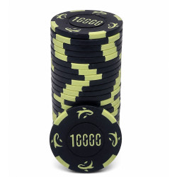 Rollo de 25 fichas de póker "KILLER SHARK 10000" - de arcilla compuesta con inserciones de metal - 14g