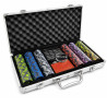 Pokerkoffer met 300 fiches "KILLER SHARK" - TOERNOOIVERSIE - van 14 g klei-composiet - met accessoires