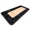 Tapete de póker "LEATHER" negro - rectangular - cuero sintético - 180 x 90 cm - 10 jugadores