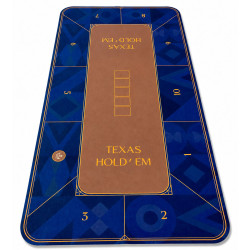 Pokerbord "LEATHER" blå - rektangulär - konstläder - 180 x 90 cm - 10 spelare.