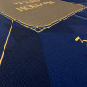Poker mat "LEATHER" blue - rectangular - faux leather - 180 x 90 cm - 10 players