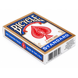 "Bicycle Rider Back Blue Standard" - Set of 56 laminated plastic-coated playing cards - poker size - 2 standard indices.