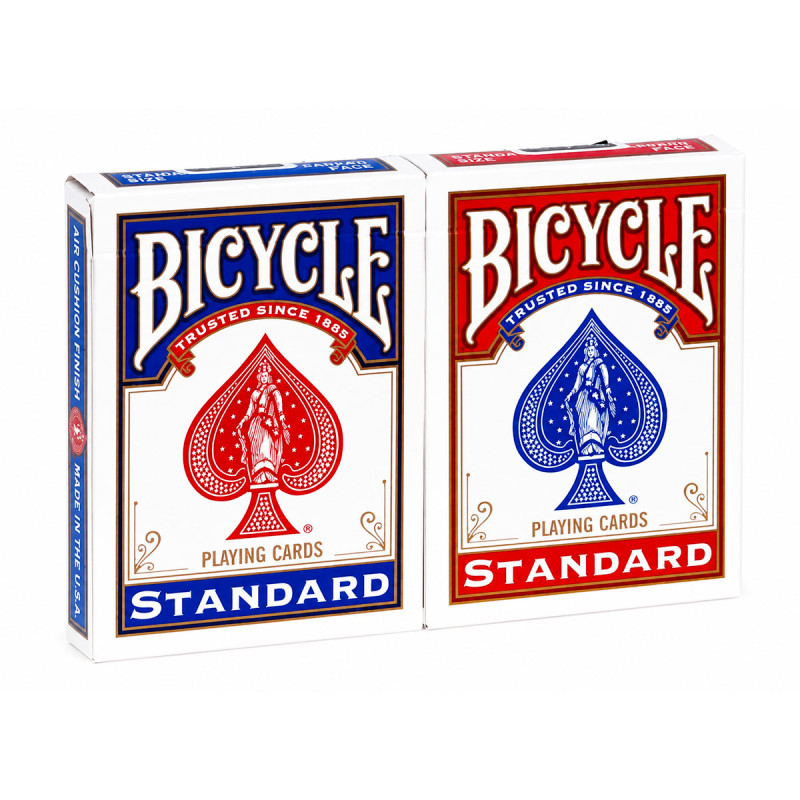 Duo pack Bicycle "RIDER BACK" Standard – 2 Jeux de 56 cartes toilées plastifiées – format poker – 2 index standards