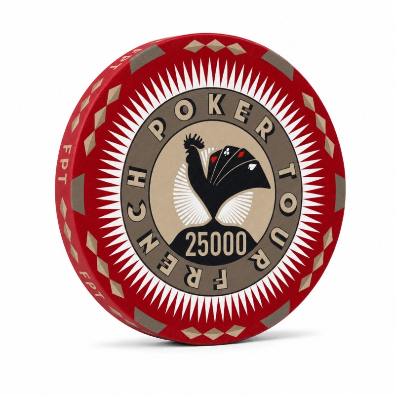 Ficha de pôquer "FRENCH POKER TOUR 25000" - em cerâmica - 10g - vendido individualmente